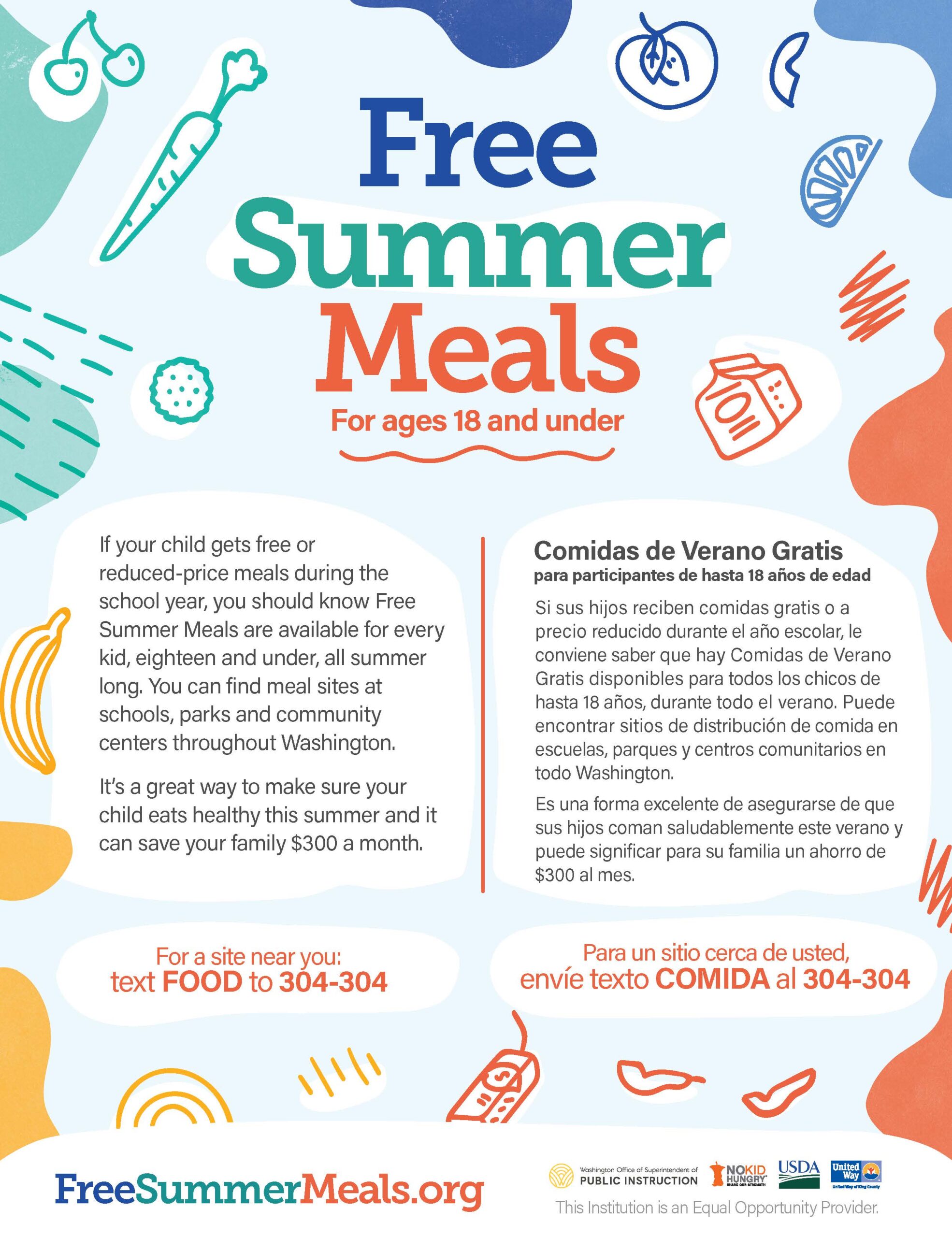 Free Summer Meals for Kids Flyer