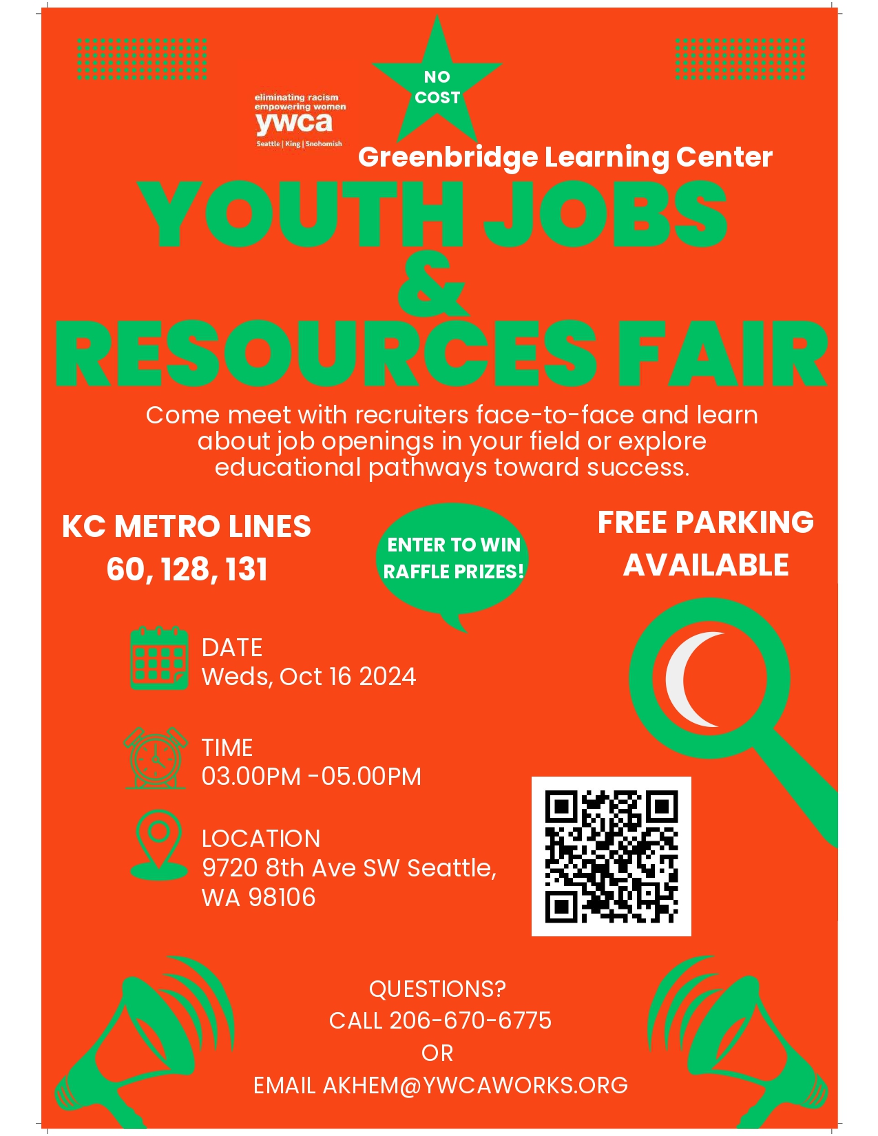 White Center Youth Job & Resource Fair | Oct 16 | Greenbridge Learning Center