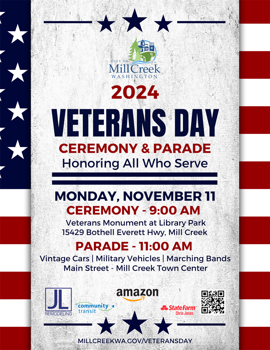 City of Mill Creek Veterans Day Flyer