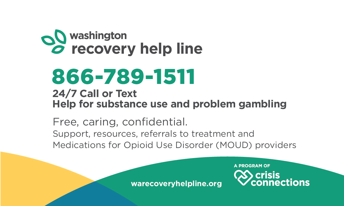 Washington Recovery Help Line Info Card Image