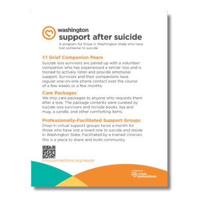 Support After Suicide Quarter Sheet Flyer Image