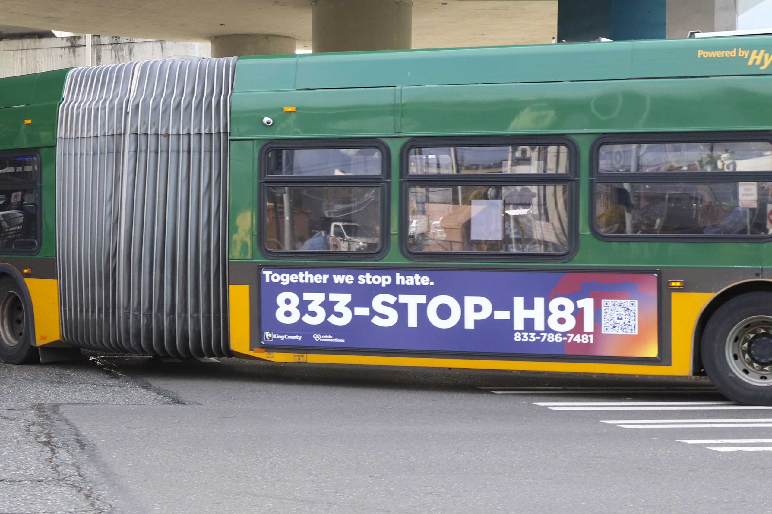 King County Metro Bis with Stop Hate Hotline Phone Number