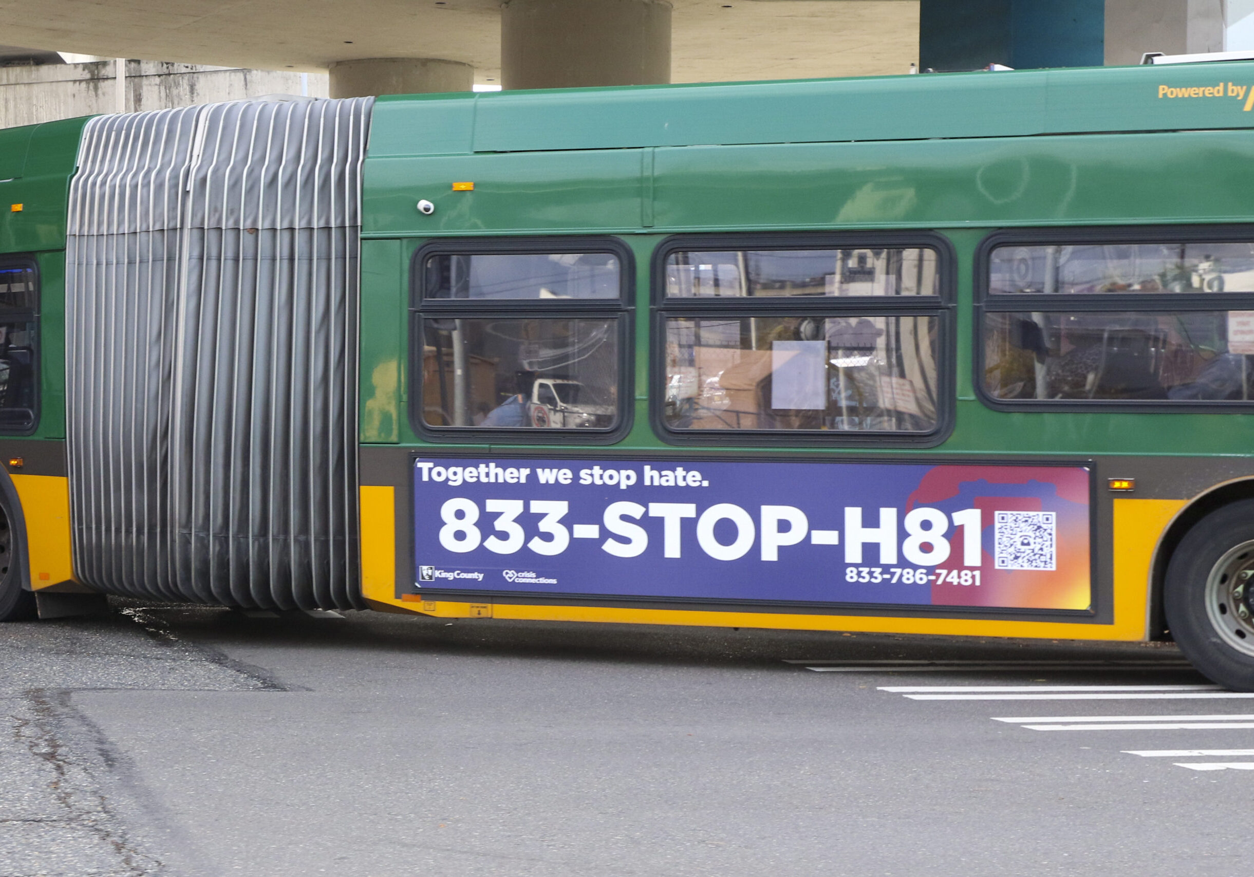 King County Metro Bis with Stop Hate Hotline Phone Number