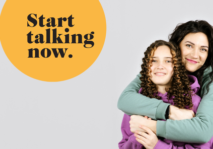 Mom and Daughter Start Talking Now logo